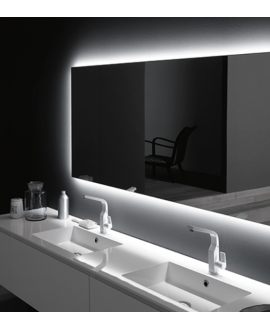 Miroir lumineux salle de bain, horizontal, contemporain avec led derrière, comp digit