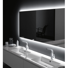 Miroir lumineux salle de bain, horizontal, contemporain avec led derrière, comp digit