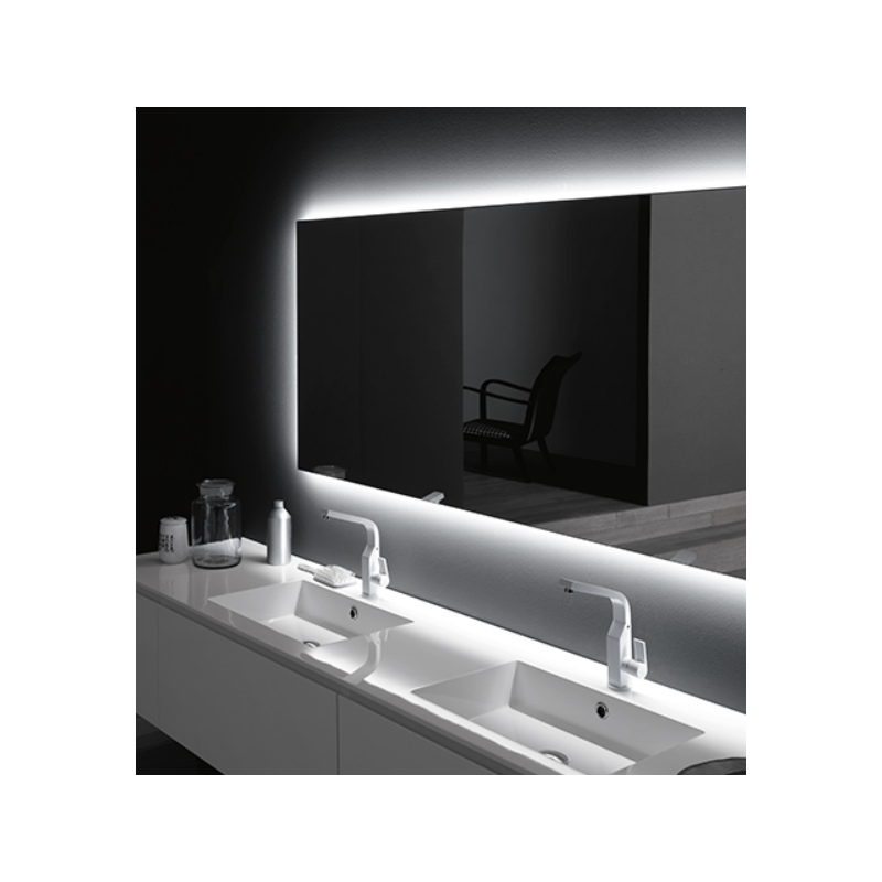 Miroir lumineux salle de bain, horizontal, contemporain avec led derrière, comp digit