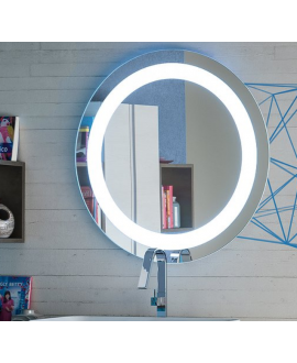 Miroir rond lumineux salle de bain 90x90x3cm, comp orion 4353