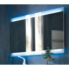 Miroir moderne, rectangulaire, salle de bain, lumineux, vertival 120x80x5cm avec éclairage en haut et en bas, comp skip 4338