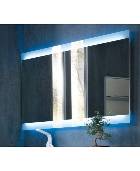 Miroir moderne, rectangulaire, salle de bain, lumineux, vertival 120x80x5cm avec éclairage en haut et en bas, comp skip 4338