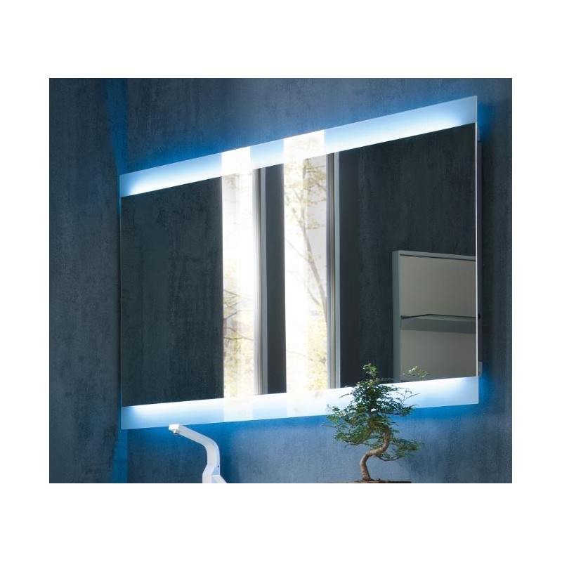 Miroir moderne, rectangulaire, salle de bain, lumineux, vertival 120x80x5cm avec éclairage en haut et en bas, comp skip 4338