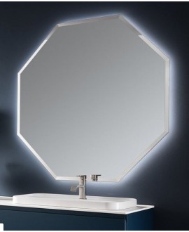 Miroir salle de bain, moderne, hexagonal 120x120x3cm sans éclairage, compx polygon3 4042.