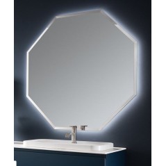 Miroir salle de bain, moderne, hexagonal 120x120x3cm sans éclairage, comp polygon3 4042.