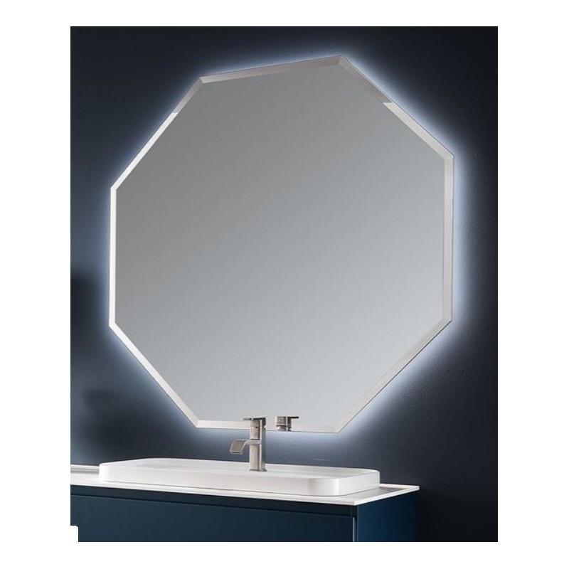 Miroir salle de bain, moderne, hexagonal 120x120x3cm sans éclairage, comp polygon3 4042.