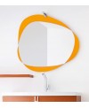Miroir salle de bain, ovale, contemporain cadre jaune 85x78x2.6cm sans éclairage, comp orbita 4859.