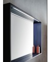 Miroir salle de bain, contemporain, cadre laqué blanc mat, avec éclairage comp forma