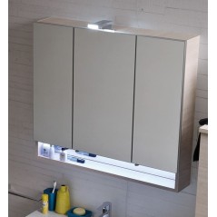 Miroir armoire salle de bain, moderne 3 portes, laqué blanc mat, comp store