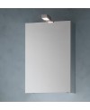 Miroir armoire contemporain salle de bain, 1 porte, laqué blanc mat 50x75x20.8cm avec éclairage, comp simply 4642.