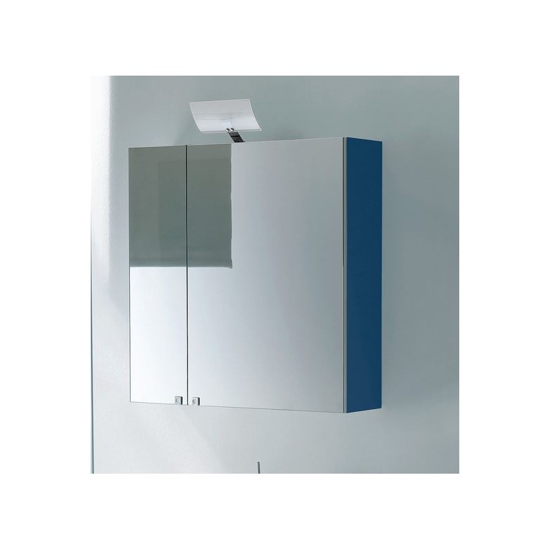 Miroir armoire salle de bain contemporain 70x75x20.8cm, 2 portes, laqué blanc mat, sans éclairage, comp simply 4643.