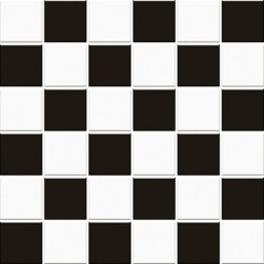 Mosaique damier noir et blanc mat 5X5cm sur trame