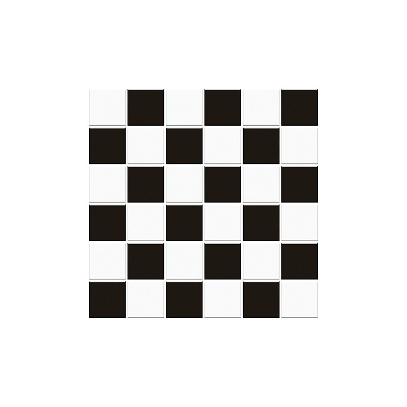 Mosaique damier noir et blanc mat 5X5cm sur trame