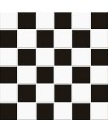 Mosaique damier noir et blanc brillant 5X5cm sur trame