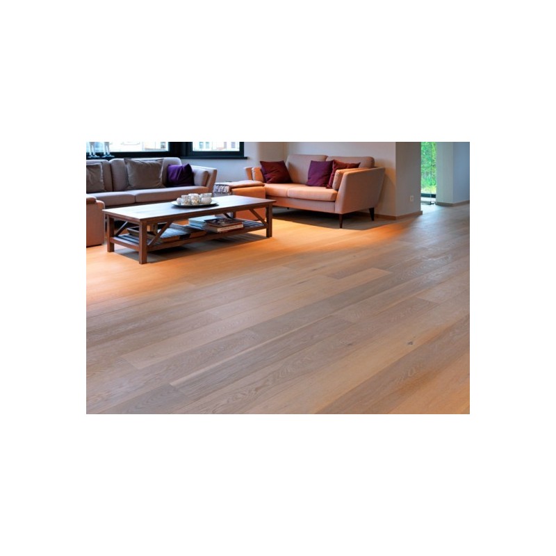 Parquet chêne clair contrecollé huilé, salon grande largeur 190 mm laoslo pure