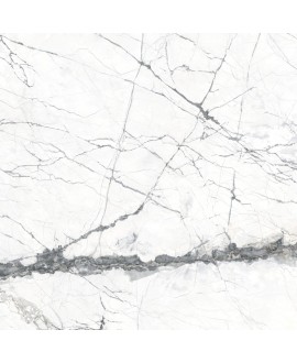 Carrelage imitation marbre rectifié poli brillant grand format, géokairos blanc