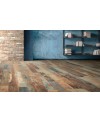 Carrelage imitation plancher en bois peint usé dénuancé gris, marron, bleu, beige15x120cm rectifié, sol et mur, santacolor navy