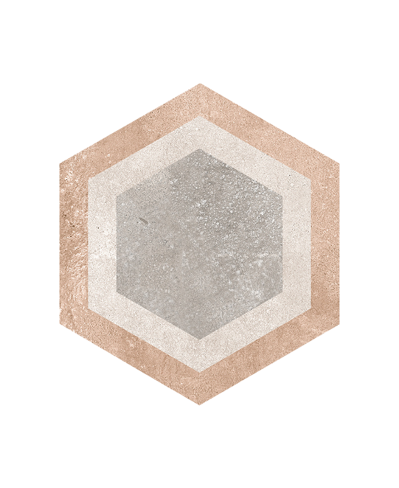 Carrelage imitation carreau ciment hexagone 23x26.6 cm V Bushmills multicol