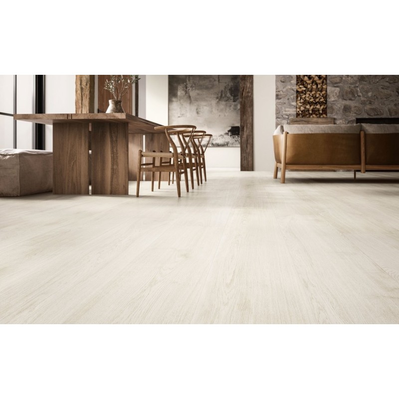 Carrelage imitation parquet contemporain sans noeud blanc design, grande longueur 30x180cm rectifié, santapwood blanc