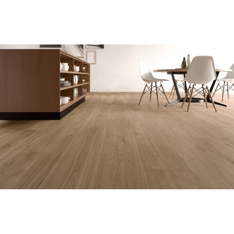 Carrelage imitation parquet contemporain bois du nord noisette, 20x120cm rectifié, santapwood nut