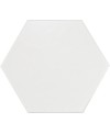 Carrelage hexagone E hexatile blanc mat 17.5x20cm