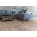 Parquet rabotté rustique brossé huilé blanchi chêne contrecollé, grande largeur 190mm, lafarm white