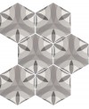 Carrelage hexagone E hexatile nature b&w 17.5x20cm