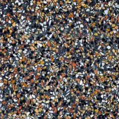 Carrelage ciment terrazzo véritable granito mat ou brillant CARPP09 40x40x1.2cm fond noir