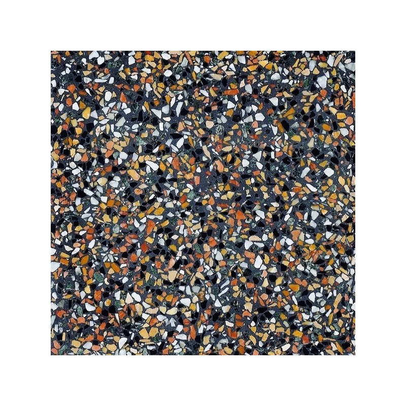 Carrelage ciment terrazzo véritable granito mat ou brillant CARPP09 40x40x1.2cm fond noir