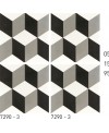 Carreau ciment véritable décor trompe l'oeil noir et blanc 7290-3 20x20cm
