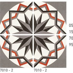 Carreau ciment véritable rosace 7010-2 20x20cm