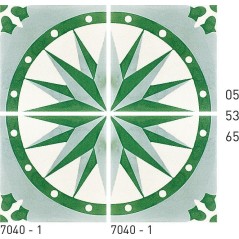 Carrelage ciment Carreau ciment véritable rosace 7040-1 20x20cm