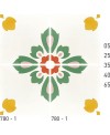 Carreau ciment véritable décor fleur 780-1 20x20cm