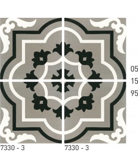 Carreau ciment véritable décor arabesque 7330-3 20x20cm