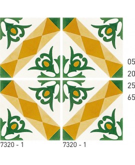 Carreau ciment véritable décor arabesque 7320-1 20x20cm