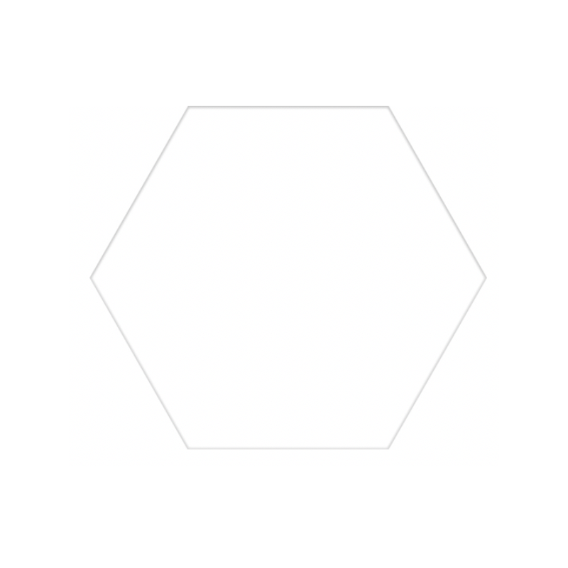 Carrelage D hexagone uni blanc mat effet carreau ciment 25x22cm