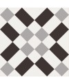 carrelage patchwork 02 black and white effet carreau ciment 20x20cm moderne rectifié R10