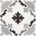 Carrelage patchwork 03 black and white imitation carreau ciment 20x20 cm rectifié dans la cuisine R10