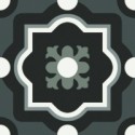 Carrelage salle de bain patchwork 04 black and white imitation carreau ciment 20x20 cm rectifié, R10