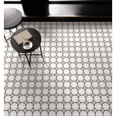 Carrelage patchwork 05 black and white imitation carreau ciment 20x20cm rectifié, R10