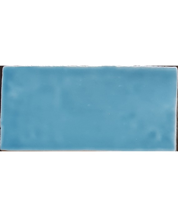 Carrelage imitation zellige DT handmade bleu brillant 7.5x15cm