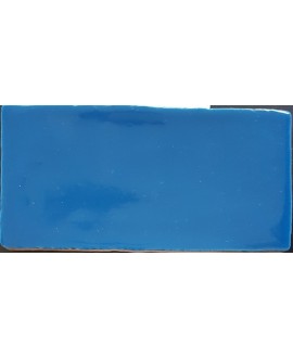 Carrelage imitation zellige DT handmade bleu indigo 7.5x15cm