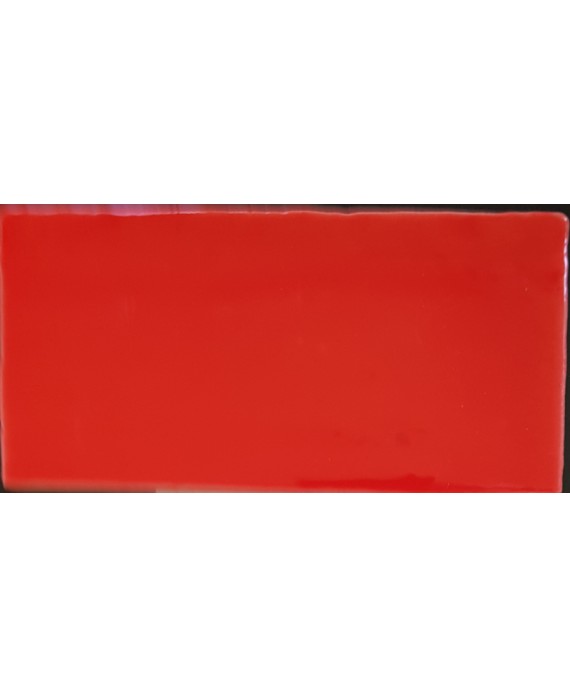 Carrelage imitation zellige DT handmade rouge 7.5x15cm