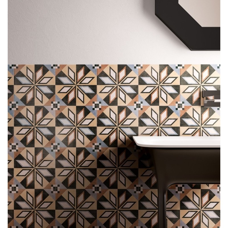 Carreaux Céramique Patchwork 10,5x10,5 Cm - Lot 0,33m², Noir Brillant, Pour Salle De Bain/cuisine