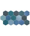 Carrelage hexagone realhex aquamarine 26.5x51cm