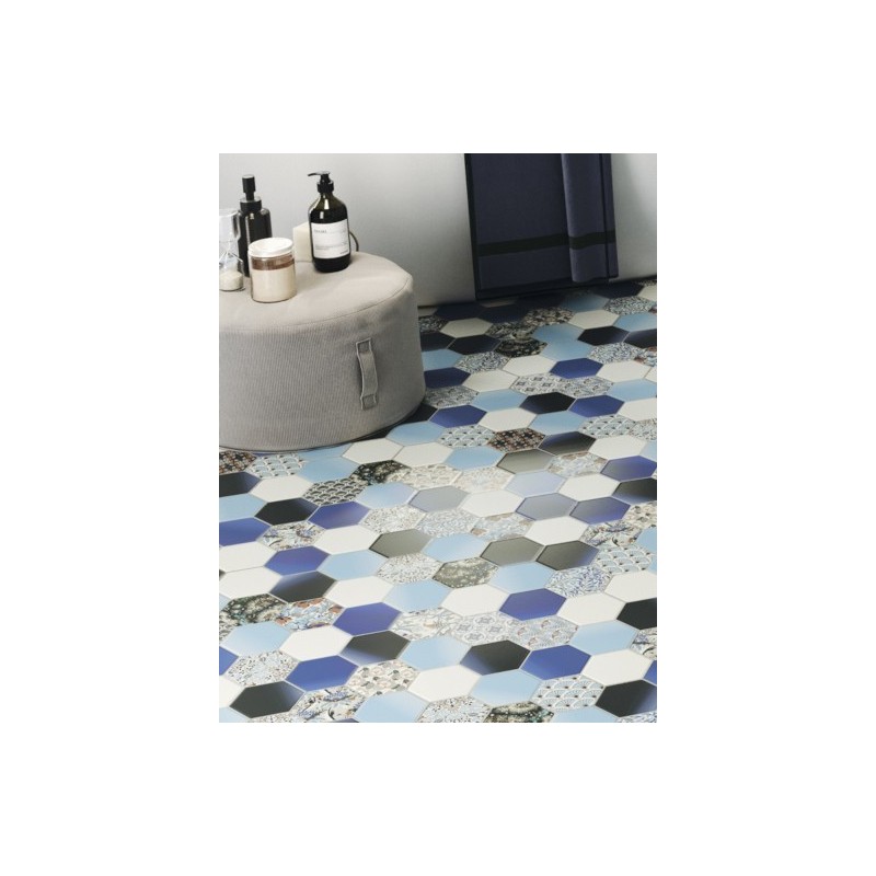 Carrelage hexagone realhex nouveau bleu 26.5x51cm