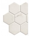 Carrelage hexagone 26.5x51cm imitation marbre blanc realhex calata