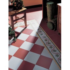 Carrelage imitation carreau de ciment ancien uni rouge 20x20 cm V 1900 rouge