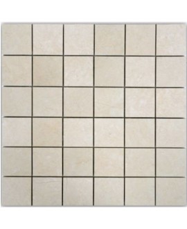 Mosaique salle de bain D travertin thala beige 4.8x4.8cm sur trame 30.5x30.5x1cm