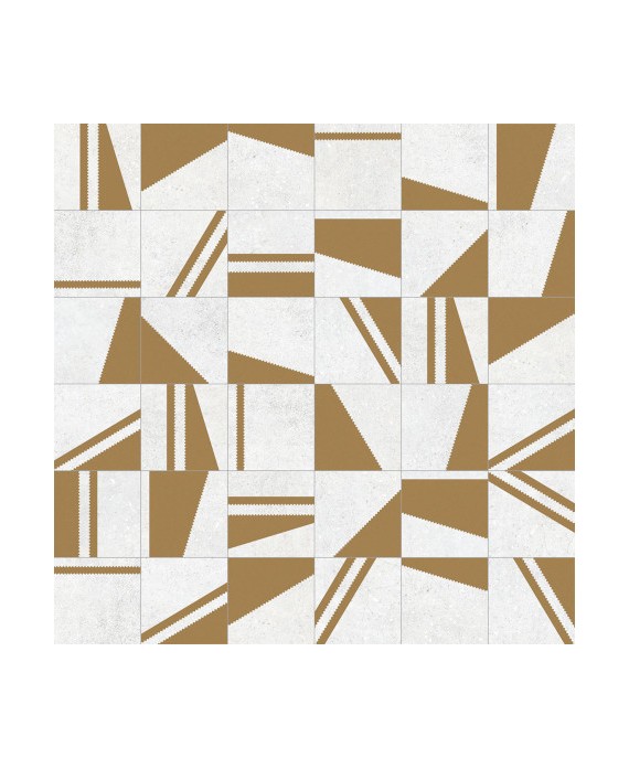 Carrelage imitation carreau ciment blanc or, 20x20 cm, V Kokomo blanco oro